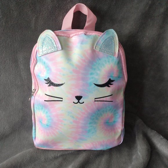 Rainbow Tie Dye Kitty Backpack - Picture 1 of 3